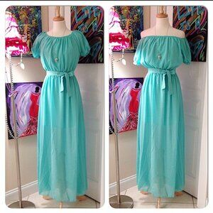 NWT Windsong Seafoam Chiffon Bohemian Dress